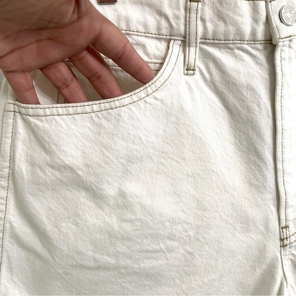FRAME DENIM Womens Shorts High-Rise Ecru Cuffed Hem Ivory Cotton Size 32 - Picture 6 of 12